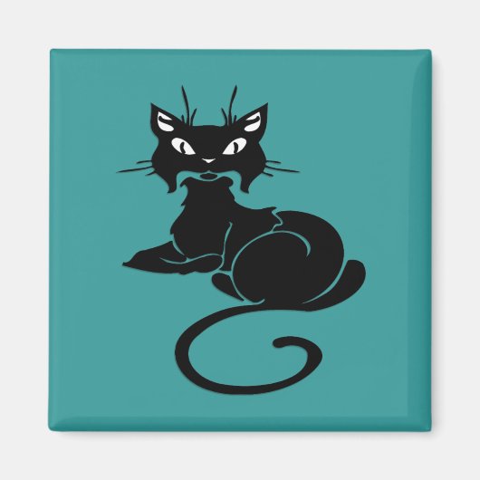 Cute Black Kat Magneet (Voorkant)