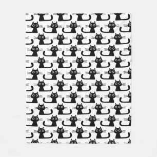Cute Black Kat Pattern   Pet Cat Lover's Fleece Deken