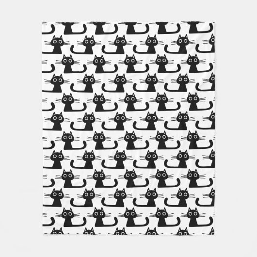 Cute Black Kat Pattern | Pet Cat Lover's Fleece Deken (Voorkant)