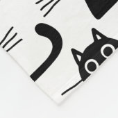 Cute Black Kat Pattern | Pet Cat Lover's Fleece Deken (Hoek)