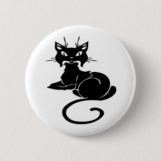 Cute Black Kat Ronde Button 5,7 Cm (Voorkant)