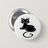 Cute Black Kat Ronde Button 5,7 Cm (Voorkant /achterkant)