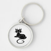 Cute Black Kat Sleutelhanger (Voorkant)