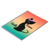 Cute black kitten cat gepersonaliseerd zomergradie notitieboek (Linkerzijde)