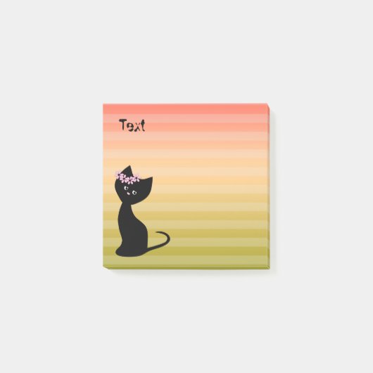 Cute black kitten cat gepersonaliseerd zomergradie post-it® notes (Voorkant)
