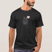 Cute Black Kitten Cat met hart voor katten T-shirt (Voorkant)