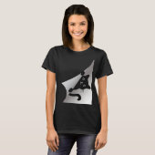 Cute Black Kitten Cat Peking Kat T-shirt (Voorkant volledig)