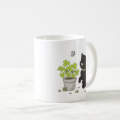 Cute Black Kitten Cozy Nature Cat Illustration Mug Koffiemok (Voorkant rechts)
