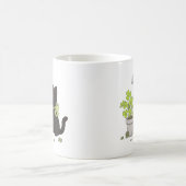 Cute Black Kitten Cozy Nature Cat Illustration Mug Koffiemok (Center)