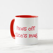 Cute black kitten gepersonaliseerde mug mok (Voorkant links)