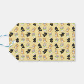 Cute black kitten Gold gift label Cadeaulabel (Achterkant Horizontaal)