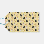 Cute black kitten Gold verjaardagscadeau label Cadeaulabel (Achterkant Horizontaal)
