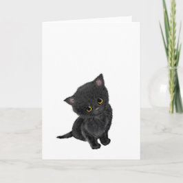 Cute black kitten-grietkaart kaart