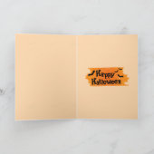 Cute Black Kitten in Pumpkin Halloween Card Kaart (Binnen)
