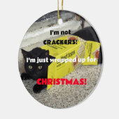 Cute Black Kitten Keramisch Ornament (Links)