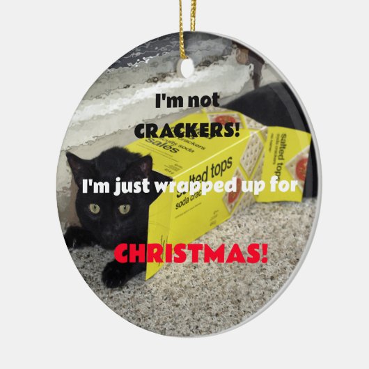 Cute Black Kitten Keramisch Ornament (Links)