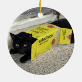 Cute Black Kitten Keramisch Ornament (Achterkant)