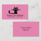 Cute Black Kitty Cat | Fun Feline | Quirky Animal Visitekaartje (Voorkant / Achterkant)