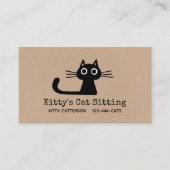 Cute Black Kitty Cat | Fun Feline | Quirky Animal Visitekaartje (Voorkant)