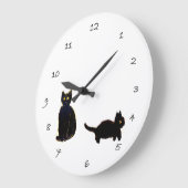 Cute Black Kitty Cats Grote Klok (Hoek)
