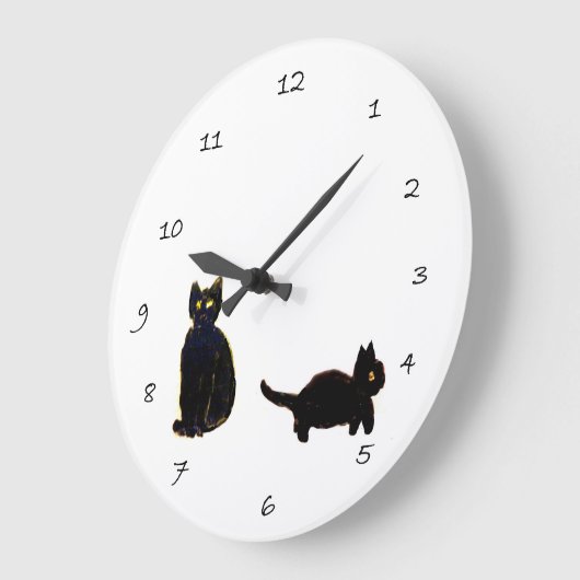 Cute Black Kitty Cats Grote Klok (Hoek)