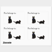 Cute Black Kitty Cats Rechthoekige Sticker (Vel)