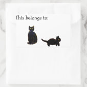 Cute Black Kitty Cats Rechthoekige Sticker (Tas)