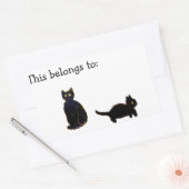 Cute Black Kitty Cats Rechthoekige Sticker (Envelop)