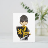 Cute Black Knight Postcard Briefkaart (Staand voorkant)