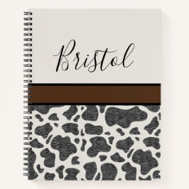 Cute Black Koe Spots Animal Print Persoonlijk Notitieboek