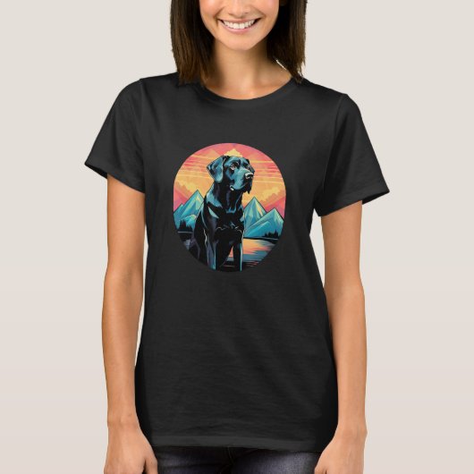 Cute Black Lab Black Labrador Retriever Puppy Dog T-shirt (Voorkant)
