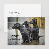 Cute Black Lab Dock Birthday Briefkaart (Voorkant / Achterkant)