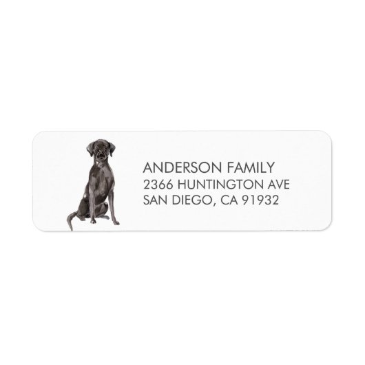 Cute Black Lab Dog Return Address Label (Voorkant)