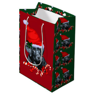 Cute Black Lab Kerstmis Medium Cadeauzakje