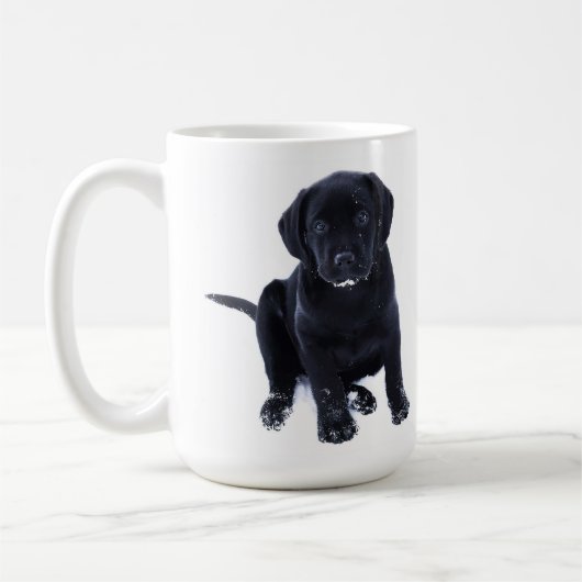 Cute Black Lab Labrador Retriever Dog Koffiemok (Links)