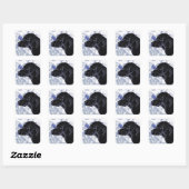 Cute Black Lab Labrador Retriever Dog Vierkante Sticker (Vel)