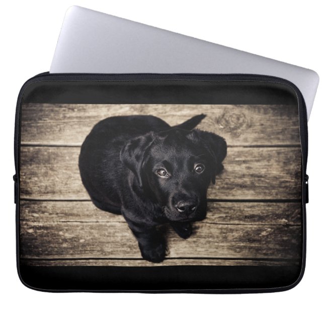 Cute Black Lab Laptop Sleeve (Voorkant)