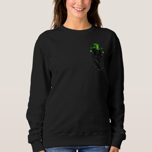 Cute Black Lab Leprechaun in Pocket St. Patrick's Trui (Voorkant)