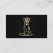 Cute Black Lab met carnival Mask Mardi Gras do Visitekaartje (Achterkant)