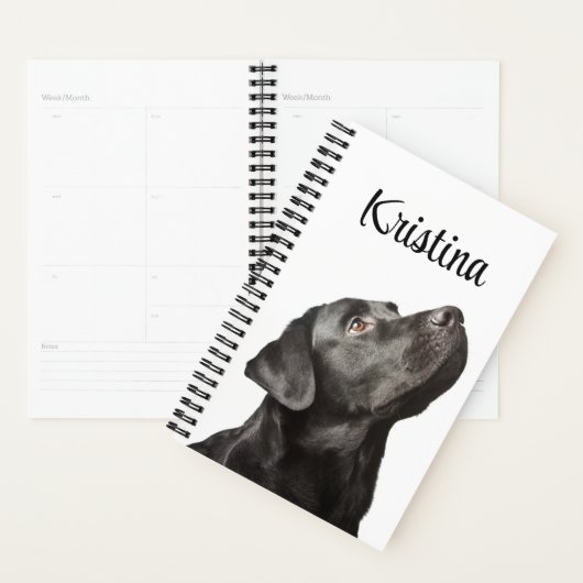 Cute Black Lab Puppy Dog Love Labrador Retriever Planner (Display)