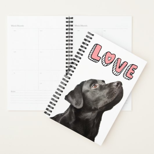 Cute Black Lab Puppy Dog Love Labrador Retriever Planner (Display)