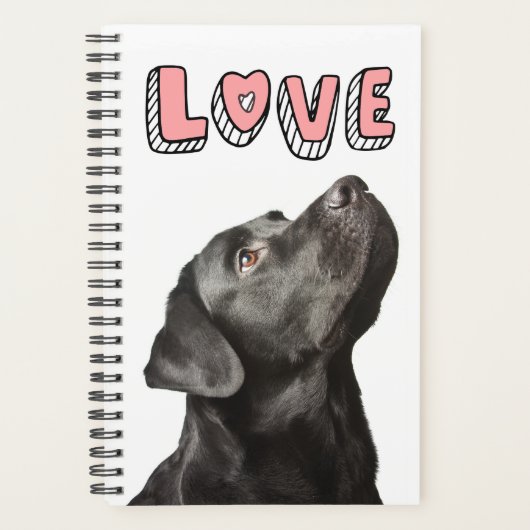 Cute Black Lab Puppy Dog Love Labrador Retriever Planner (Voorkant)