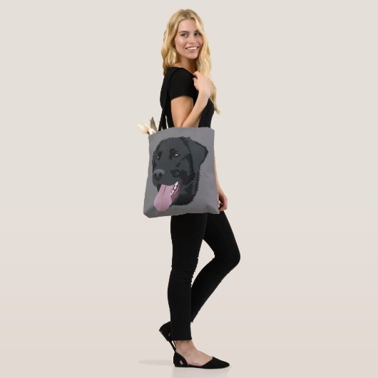 Cute Black Lab Tote Bag (Op model)