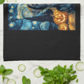 Cute Black Labrador Dog Halloween Jack O Lantern P Theedoek (Gevouwen)