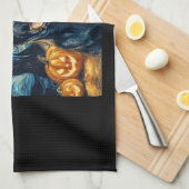 Cute Black Labrador Dog Halloween Jack O Lantern P Theedoek (Quarter Fold)