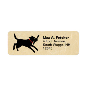 Cute Black Labrador Retriever actief   Fun Dog Etiket