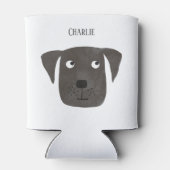 Cute Black Labrador Retriever Dog Aangepaste naam Blikjeskoeler (Achterkant)