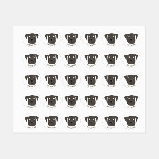 Cute Black Labrador Retriever Dog Aangepaste naam Labels (Vel)