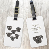 Cute Black Labrador Retriever Dog Art Custom Bagagelabel