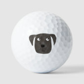 Cute Black Labrador Retriever Dog Golfballen (Voorkant)